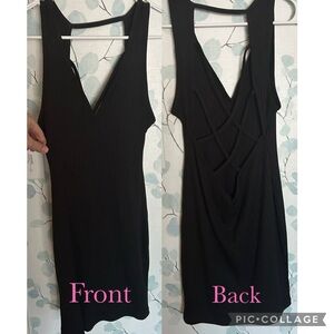 Bozzolo Open Back V-neck Ribbed Dress